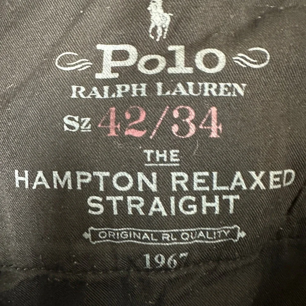 Polo Ralph Lauren Jeans Mens 42X34 Black Hampton Relaxed Straight Stretch Denim